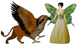 Pixel Hippogriff and Pixie - Free animated GIF