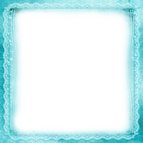 Turquoise Lace Frame - By KittyKatLuv65 - nemokama png