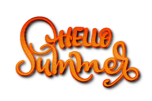 Hello Summer.Text.Orange - png gratis