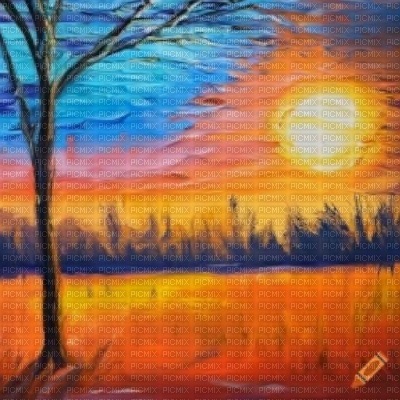 Blue & Orange Sunset - gratis png