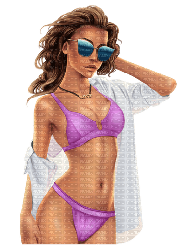 Woman Sommer summer lila - безплатен png