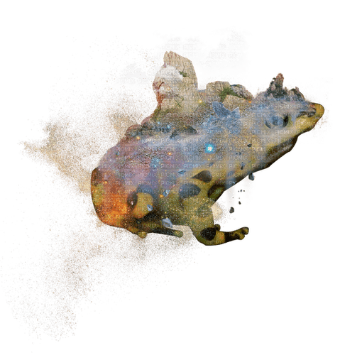 magical earth elemental frog with gold dust - nemokama png
