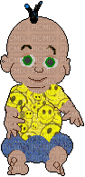 Babyz Yellow Smiley Shirt - GIF animado gratis