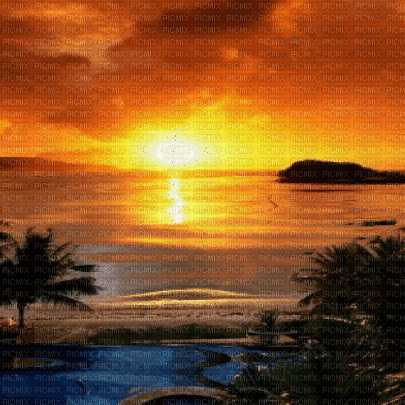 island sea beach summer sunset - GIF animé gratuit