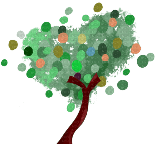 coeur heart arbre tree vert green - δωρεάν png