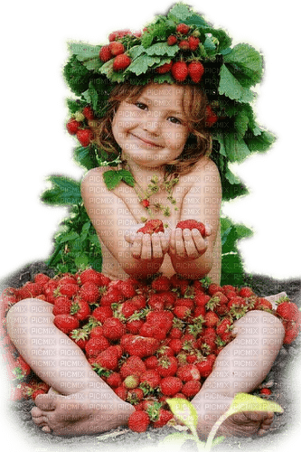 Rena Mädchen Girl Erdbeeren - png grátis