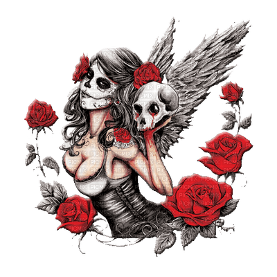 skull girl - gratis png