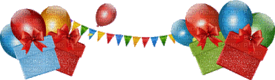balloon ballons birthday tube deco anniversaire party colored  ballon ballons geburtstag    gif anime animated animation gift - GIF animé gratuit