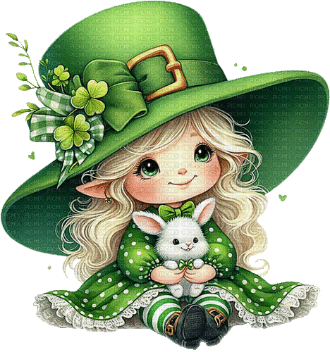 ♡§m3§♡ kawaii bunny luck green animated - Animovaný GIF zadarmo