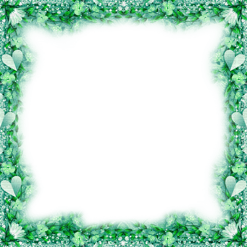 Frame.Green.White - By KittyKatLuv65 - ücretsiz png