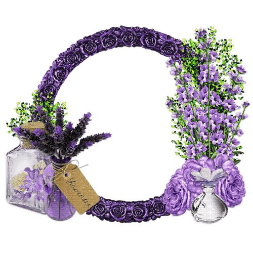 dolceluna lavender flowers spring purple frame - PNG gratuit