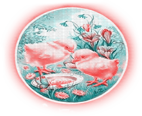 soave background transparent vintage  pink teal - png ฟรี