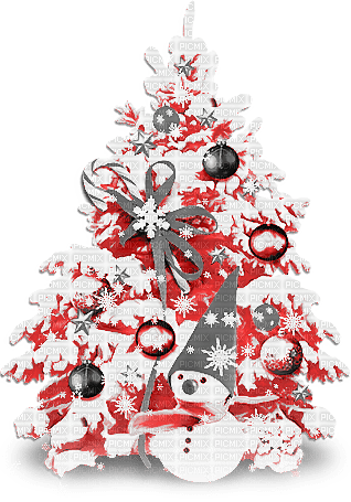 soave deco christmas tree snowman black white red - zdarma png