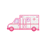pink ambulance  pixel - ücretsiz png