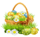 Kaz_Creations Easter Deco Eggs In Basket - ingyenes png