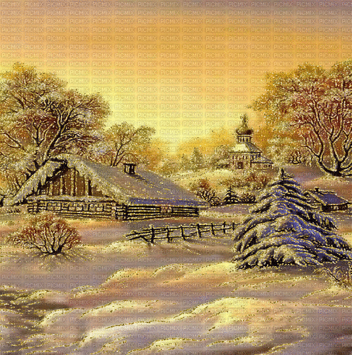 loly33 fond paysage hiver - 無料のアニメーション GIF