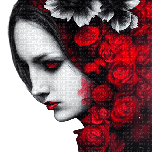 kikkapink gothic woman red black white - png gratis