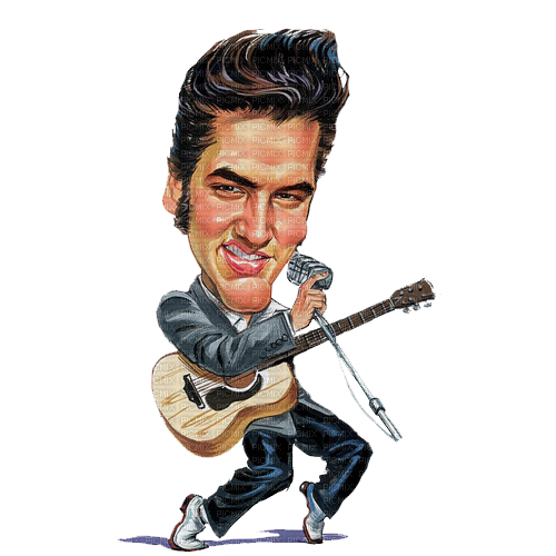 Kaz_Creations Elvis Presley-Caricature - PNG gratuit