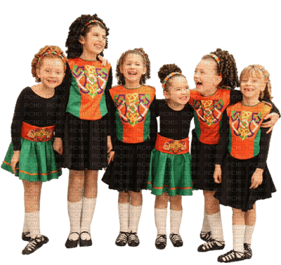 Kaz_Creations Irish Baby Enfant Child Girl Friends Dancing Dancers - PNG gratuit
