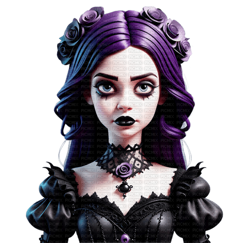 ♡§m3§♡ gothic purple doll rose cute - PNG gratuit