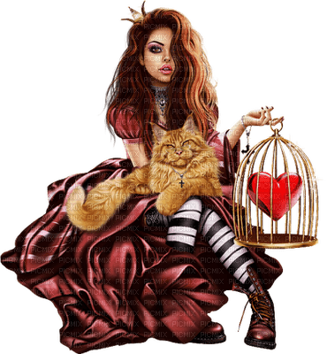 woman with cat bp - kostenlos png