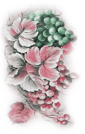 soave deco autumn branch grapes vintage pink - ücretsiz png