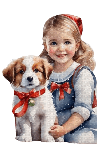 loly33 enfant chien noël - png gratis