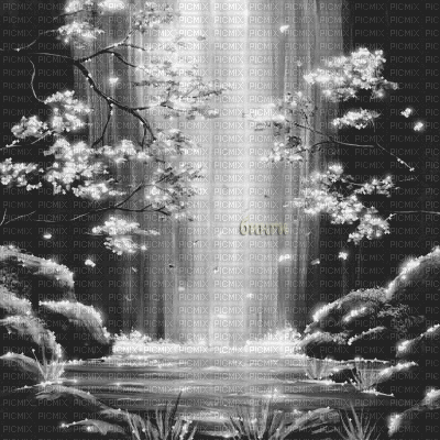 Y.A.M._Japan landscape background black-white - 免费动画 GIF