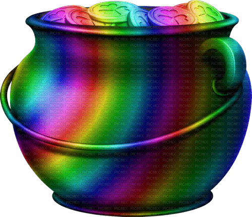 Pot Of Gold.Rainbow - Free PNG