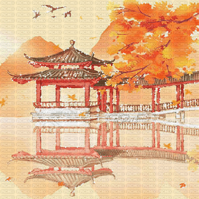 soave background animated  oriental autumn - GIF animado gratis