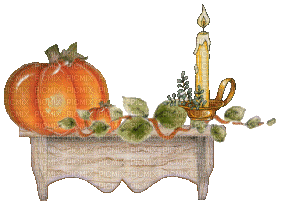Autumn Fall Pumpkin Shelf - Gratis animeret GIF