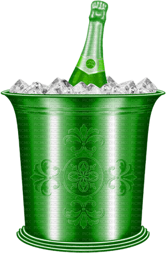 Bucket.Ice.Champagne.Bottle.Green - 免费PNG