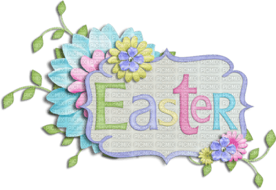 Kaz_Creations Deco Text Logo Easter Colours - фрее пнг