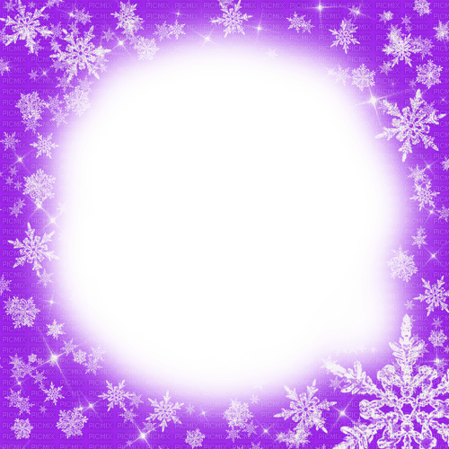 Snowflakes.Frame.Purple - KittyKatLuv65 - besplatni png
