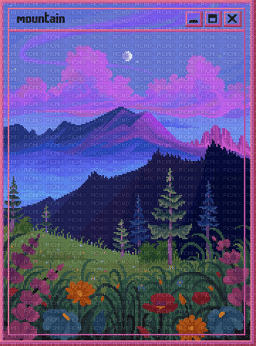 mountains pixel art - ingyenes png