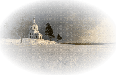 winter-landscape-church--deco-minou52 - png gratis