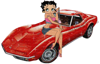 betty boop car bp - Darmowy animowany GIF