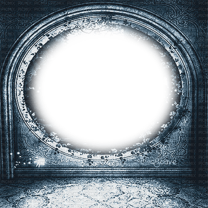 soave frame gothic room circle windows blue - бесплатно png