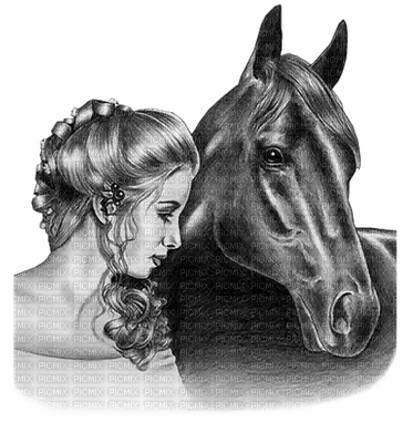 femme avec cheval.Cheyenne63 - nemokama png