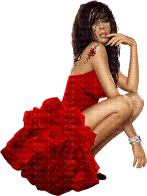 minou-woman-red-röd - PNG gratuit