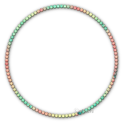 soave frame deco circle pearl pink green yellow - png grátis