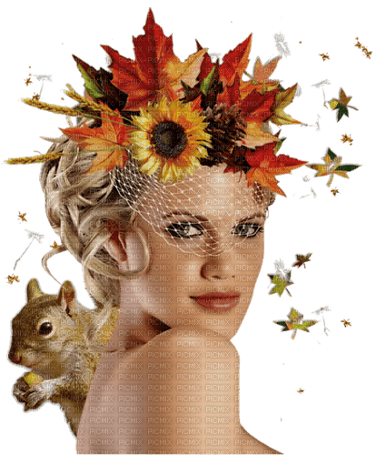 woman spring face fashion squirrel - фрее пнг