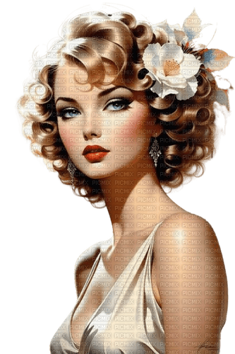 woman flower glamorous - png gratuito
