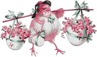 soave deco easter vintage  flowers  pink green - δωρεάν png