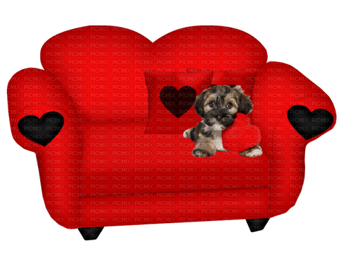 dolceluna dog spring red chair divano - бесплатно png