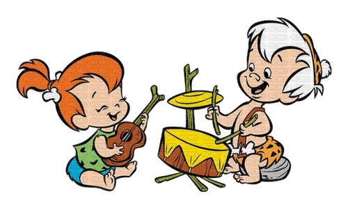 Pebbles and Bamm-Bamm singing - 無料png