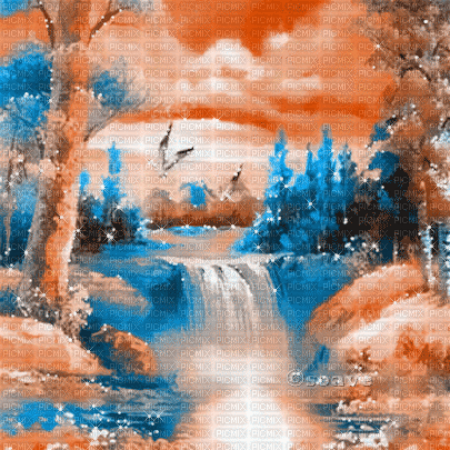 soave background animated autumn fantasy forest - Besplatni animirani GIF