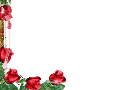 Frame Red Rose Gold Green - Bogusia - png gratis