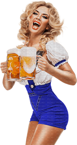 Woman. Beer. Celebration. Leila - zadarmo png