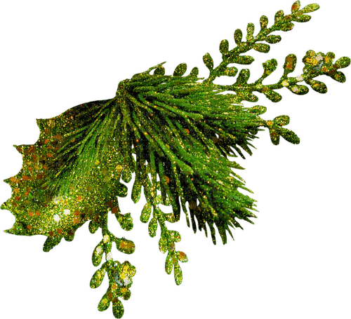 Leaves.Branch.Green.Gold - zdarma png
